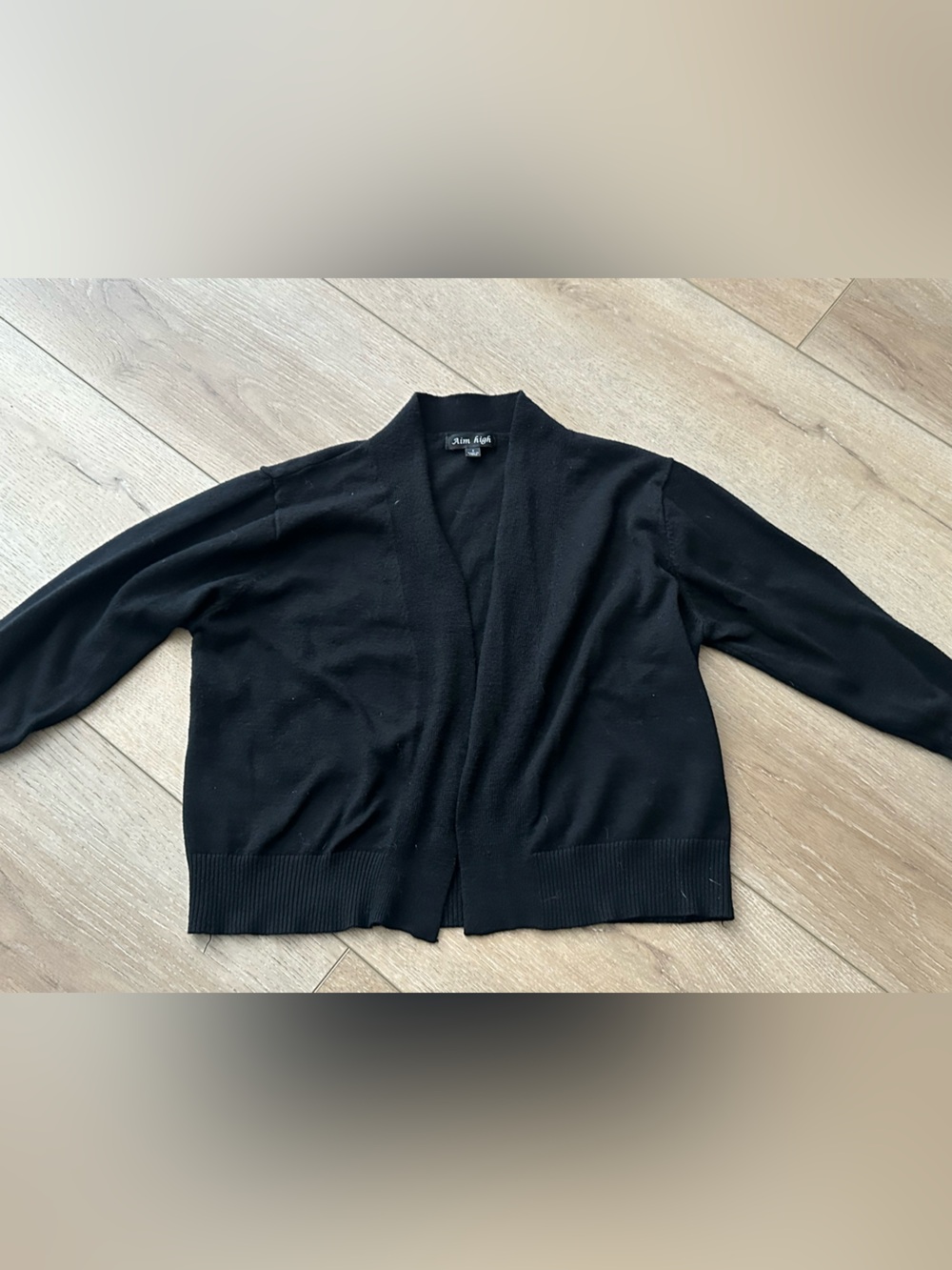Black Open-Front Women's Cardigan Sweater